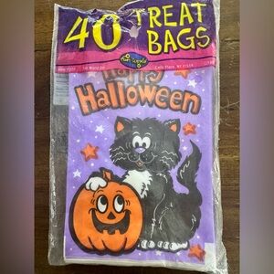 Vintage Happy Halloween Treat Bags Cat Jack-o’-lantern 32 in package